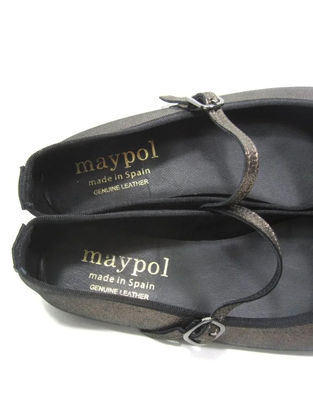 Anthropologie Maypol Size 38 Rota Percival Metallic Flats Black Bronze